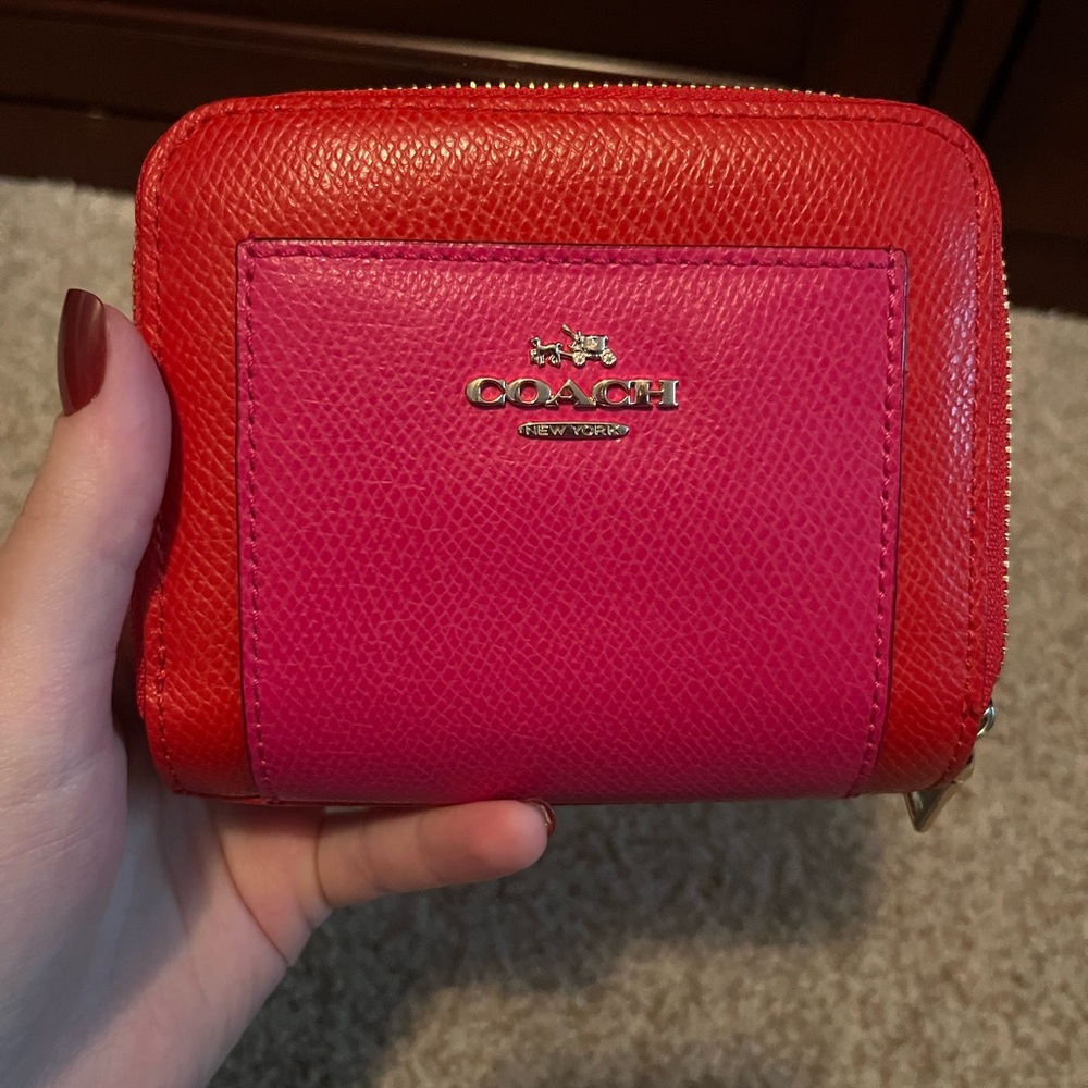 Coach Red and Pink Wallet